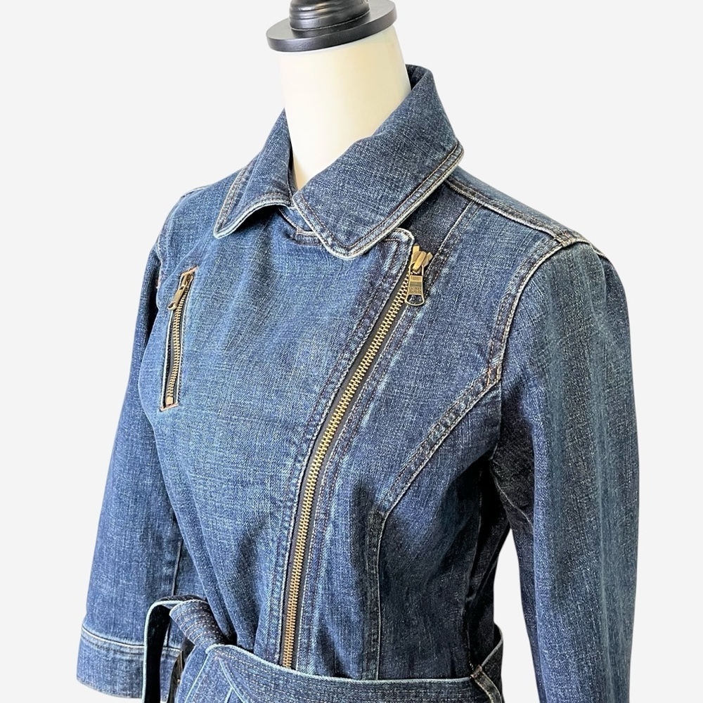 Vintage Ralph Lauren Denim Trench Coat Petite Small - Picture 4 of 15